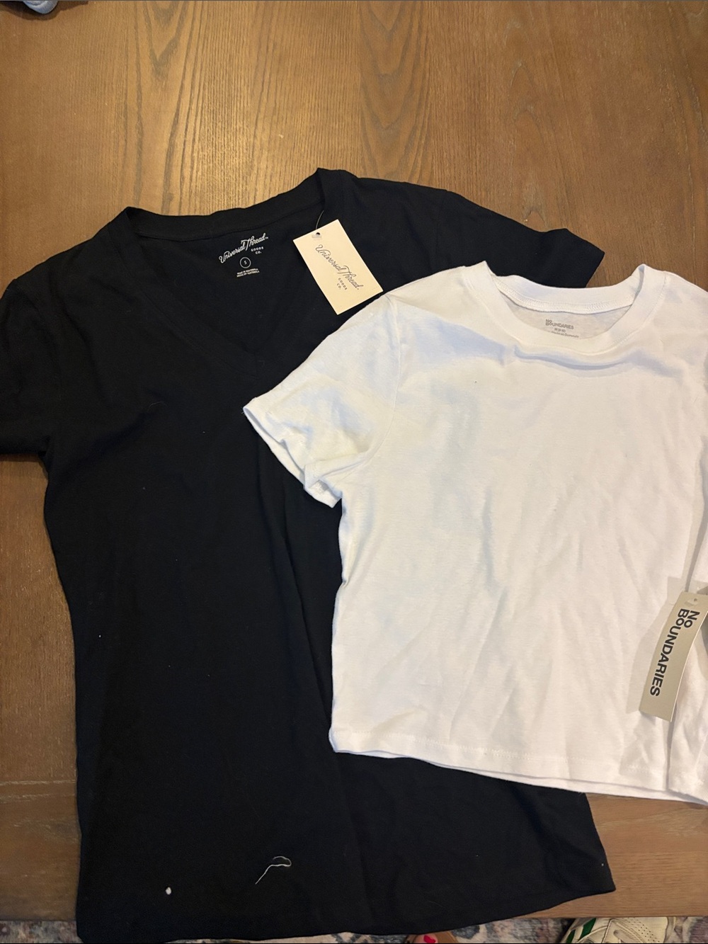 Bundle 3/$15 Universal Thread Black V-Neck Tee + No Boundaries White CrewTee Set